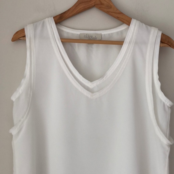 Olive & Oak White Sheer Tank Top Blouse Size S - Picture 5 of 7